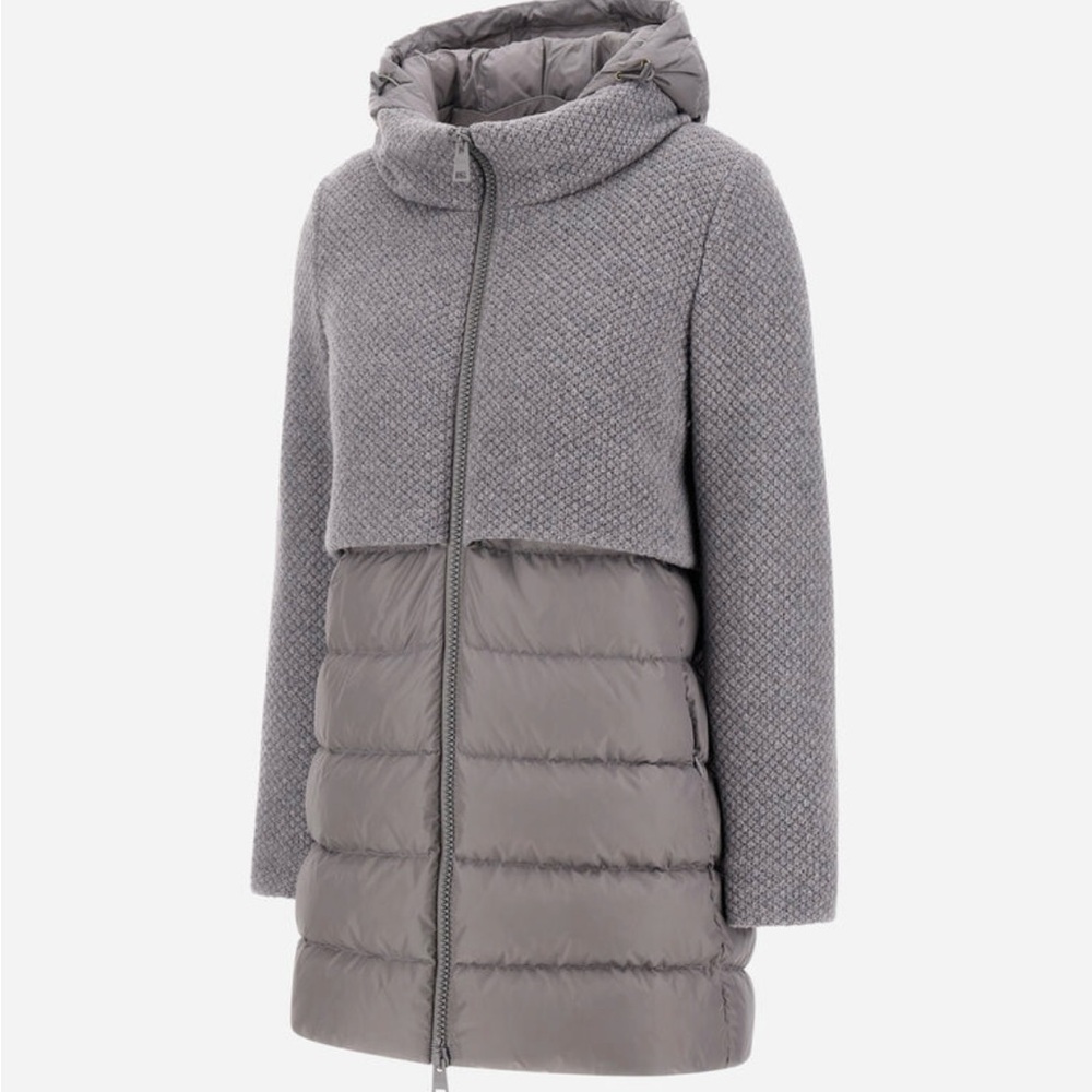 HERNO A-SHAPE JACKET IN REVIVAL AND NYLON CHAMONIX